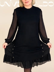 🔥50% OFF👗【S~5XL】Нова модна ежедневна едноцветна рокля с дълъг ръкав и широки волани