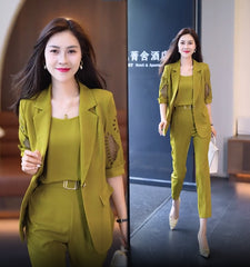 🏆【Яке + Топ + Панталон】Пролетно-летен нов моден ежедневен комплект от три части за 2025 г.