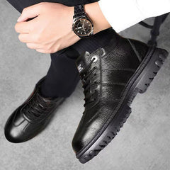 50% ОТСТЪПКА【39-44】Мъжки зимни обувки, изработени от дебела кожа и памук с поларена подплата