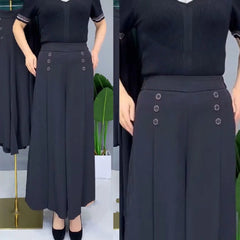 【M-5XL】Дамски модни панталони с висока талия и широк крачол, меки и с елегантно падаща материя, с изискано качество
