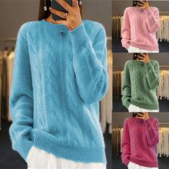 🔥✨【Нов есенен стил】【S-2XL】2025 Едноцветен висококачествен мек и удобен вълнен пуловер