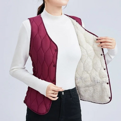 🔥Дамски елек с мека и топла подплата, идеален за зимата, с вътрешна поларена подплата за уютна топлина!