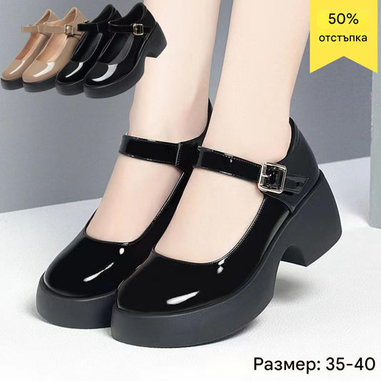 🔥Нова промоция💥 Дамски обувки на висок ток с платформа и кръгли пръсти