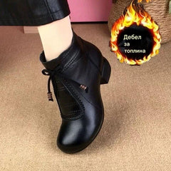 🔥🌸【Размери 35-40】Нови модерни дамски кожени ботуши