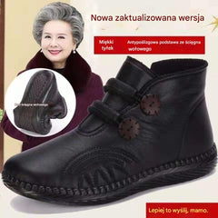 【35-40】Дамски кожени, памучни, неплъзгащи се, ръчно изработени обувки за есен и зима