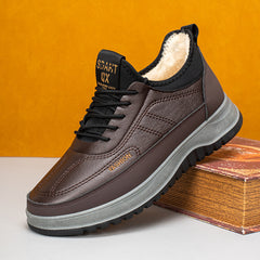 ⛄🔥Мъжки зимни ежедневни спортни обувки, естествена кожа, водоустойчиви, мека велурена подметка