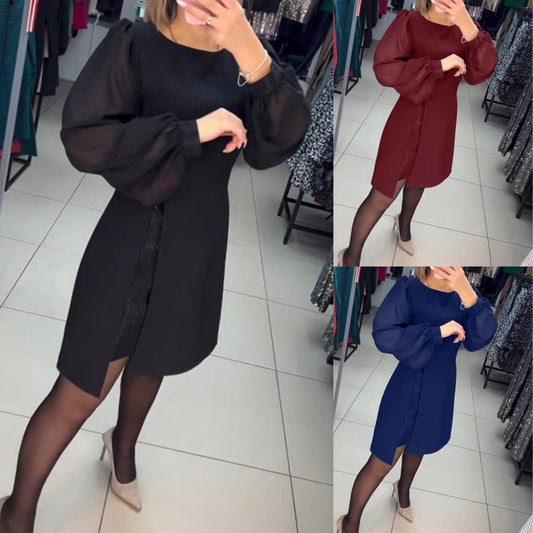 💟【S-5XL】Нови винтидж рокли от две части с обло деколте и изкуствена талия от 2025 г