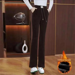 🔥Дамски есенно-зимни топли, дебели, ежедневни разкроени панталони с висока талия