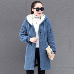 【M-4XL】Зимно ново модерно широко яке от дебел агнешки полар