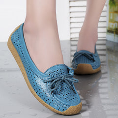 ✨🥿Нови дамски обувки с мека подметка, плоски и универсални, от естествена кожа