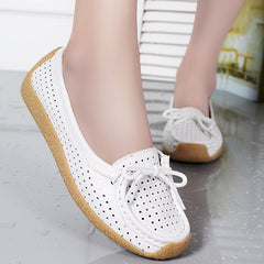 ✨🥿Нови дамски обувки с мека подметка, плоски и универсални, от естествена кожа