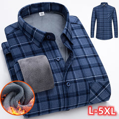 🔥【49% ОТСТЪПКА】🔥👔【L-5XL】Топла риза с дълъг ръкав за есен и зима