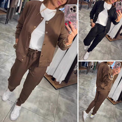 🧥🌙 Удобен и стилен, ежедневният комплект от суитшърт и яке вече е наличен! 💃【Топ + Панталон】