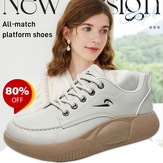 【35-40】2025 Ретро обувки с дебела подметка с кръгли пръсти Дамски удобни ежедневни обувки