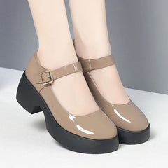 🔥Нова промоция💥 Дамски обувки на висок ток с платформа и кръгли пръсти