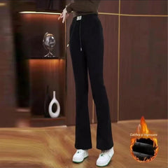 🔥Дамски есенно-зимни топли, дебели, ежедневни разкроени панталони с висока талия