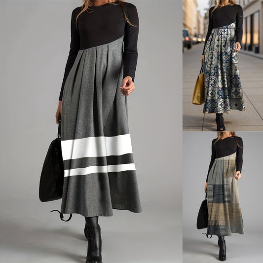 【Нова гореща разпродажба】 Елегантна рокля с кръгло деколте в нов стил