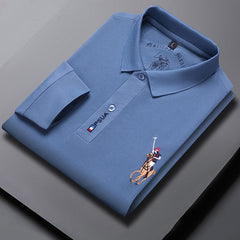 【M-4XL】Нова мъжка поло риза с дълъг ръкав