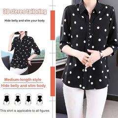 🎀 【【M-5XL】Елегантна модна дамска риза на точки