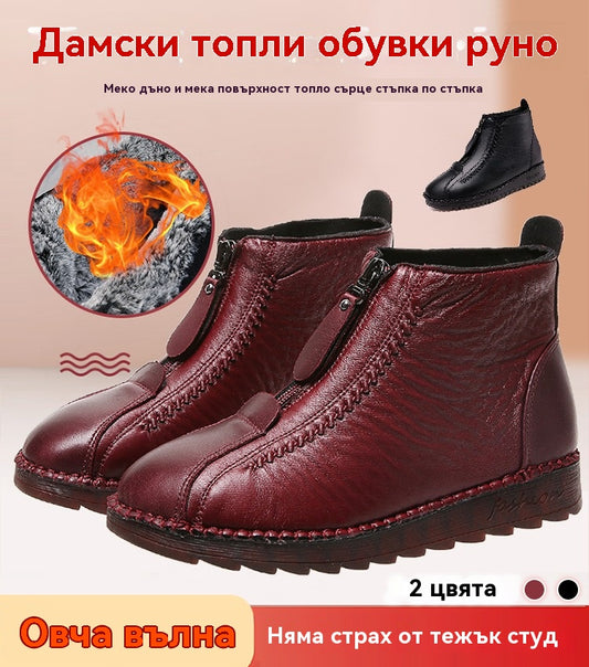 🔥Дамски зимни ботуши с мека подметка и цип, стилни и удобни.