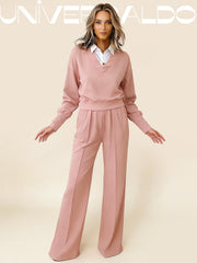 2-Части Комплект Спорна Блуза и Широки Панталони