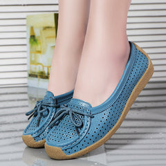 ✨🥿Нови дамски обувки с мека подметка, плоски и универсални, от естествена кожа