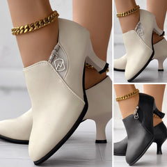 【50% ОТСТЪПКА】👠Нови модерни и универсални ботуши от естествена кожа със заострени върхове