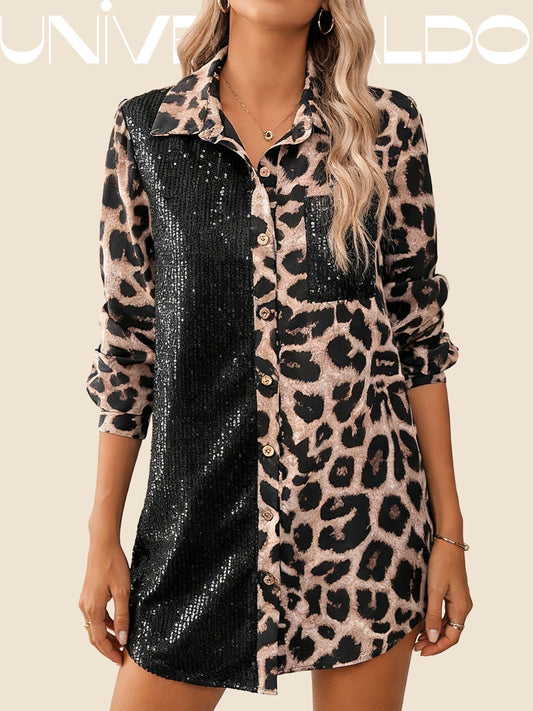 Блуза с Леопардов Принт, Ламарина и Копчета