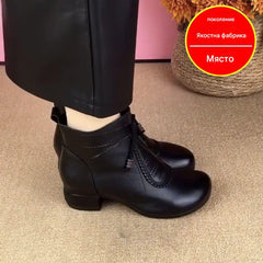 🔥🌸【Размери 35-40】Нови модерни дамски кожени ботуши