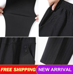30% OFF✅👖【XL-5XL】Големи панталони за жени на средна и по-възрастна възраст, прави панталони, свободна кройка, ежедневни, стройни 【45-87,5 кг】