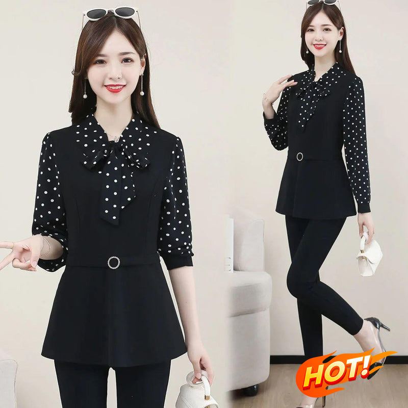 【M-5XL】 Дълги ръкави и завързваща се панделка - прикрива коремчето, оформя и подмладява!