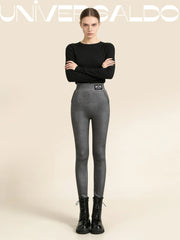 Дамски модни топли кашмирени панталони с прилепнала кройка