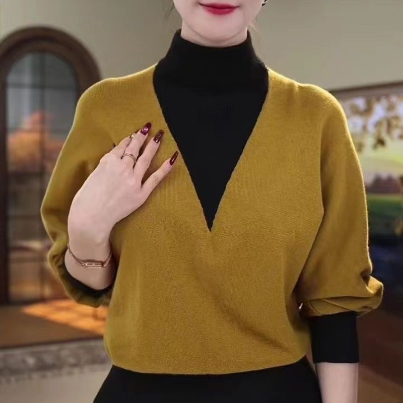 🔥Ново за есен зима⛄Дамско топло топ 2в1 с половин яка и качествена гънка👍