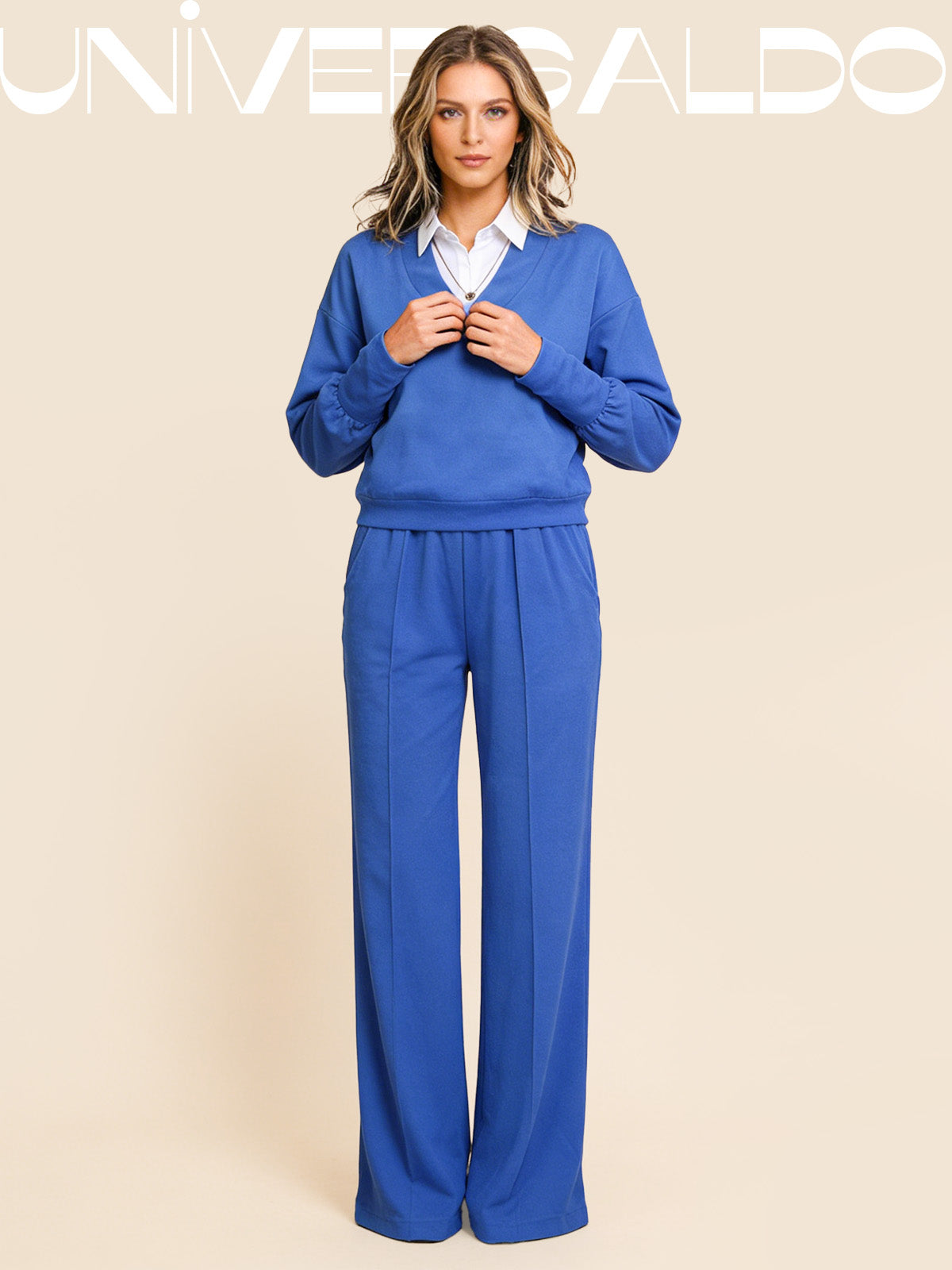 2-Части Комплект Спорна Блуза и Широки Панталони