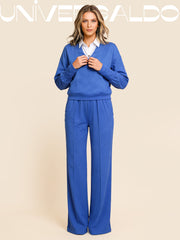 2-Части Комплект Спорна Блуза и Широки Панталони