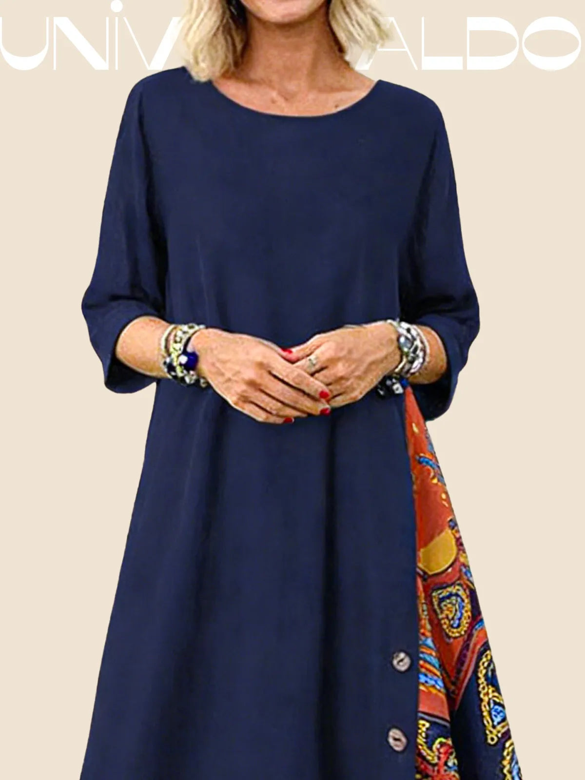 🌾💕[M-5XL] Нова винтидж ленена рокля със среден ръкав, мека и удобна