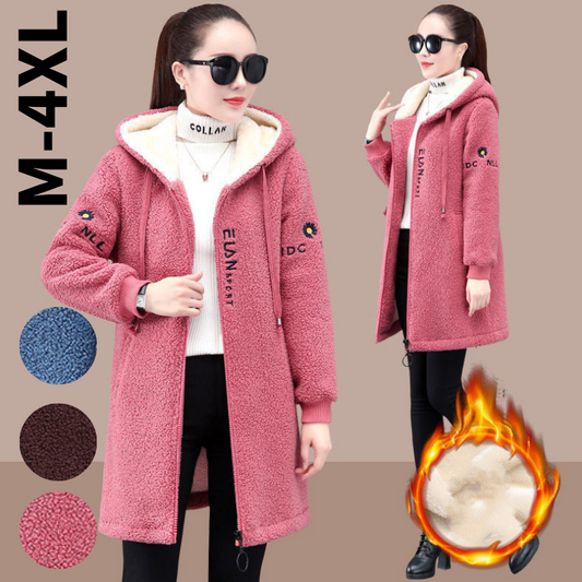 【M-4XL】Зимно ново модерно широко яке от дебел агнешки полар