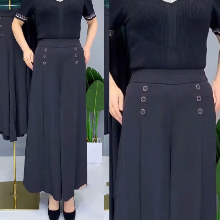 🔥💖【M-5XL】Дамска пола с висока талия и широки крачоли за пролет и лято 2025【45-105kg】
