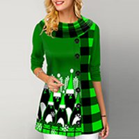 🔥Топъл, удобен, ежедневен дамски топ с щампа, изработен от чист памук за Коледа