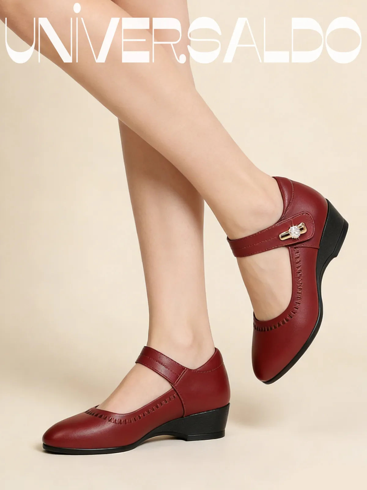 Неплъзгащи се меки кожени обувки на танкетка