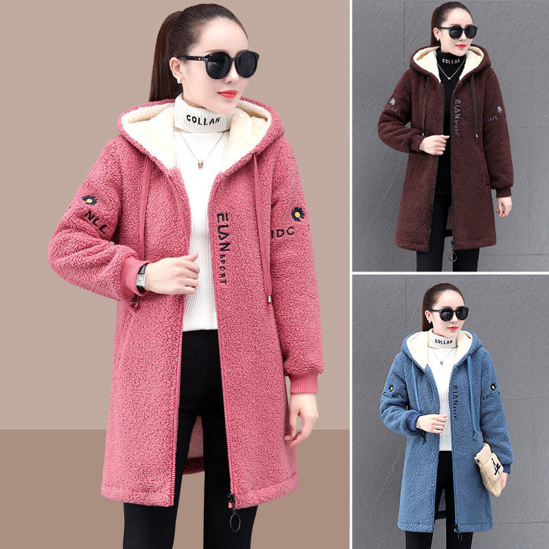 【M-4XL】Зимно ново модерно широко яке от дебел агнешки полар