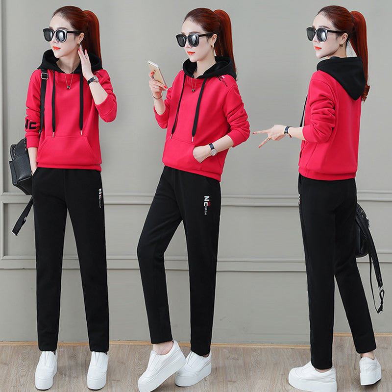 🔥【Суитшърт + панталон】Комплект спортно облекло с полар (две части)