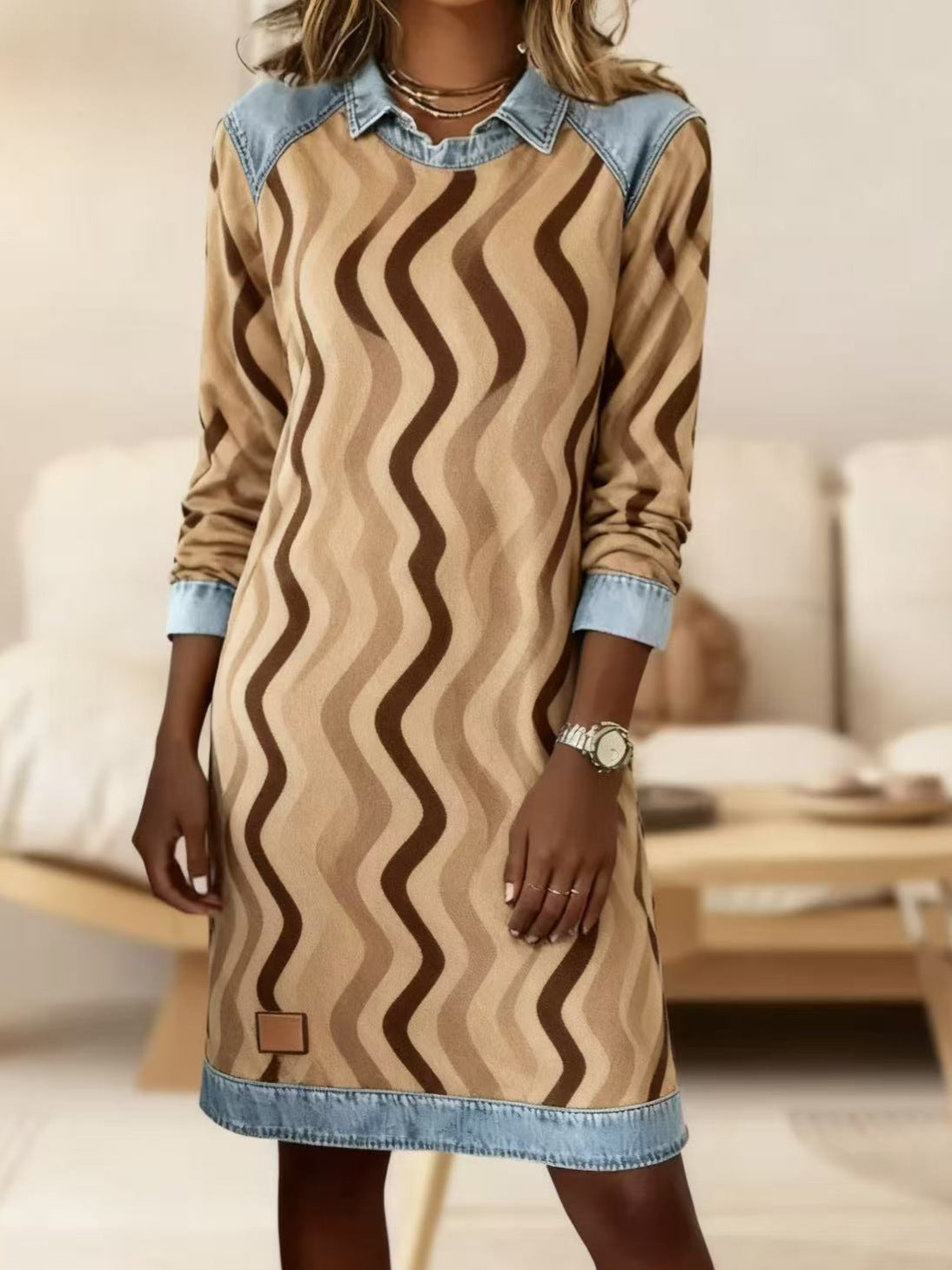 【S-2XL】👗 Нова есенна рокла с дълги ръкави за пълни размери