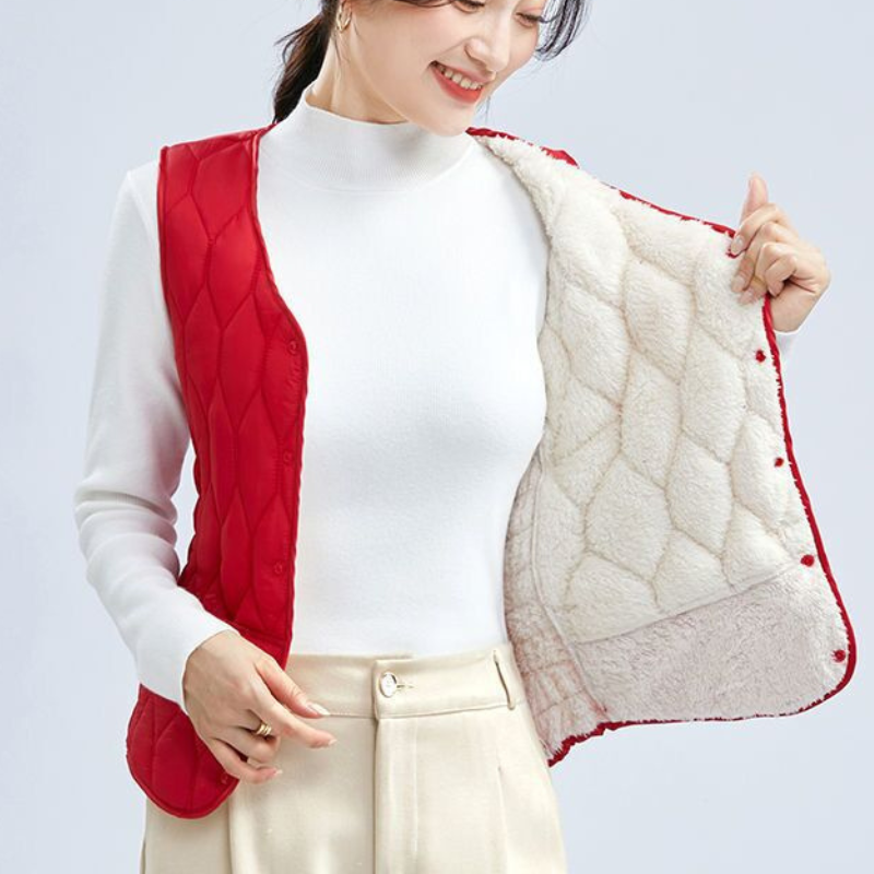 🔥Дамски елек с мека и топла подплата, идеален за зимата, с вътрешна поларена подплата за уютна топлина!