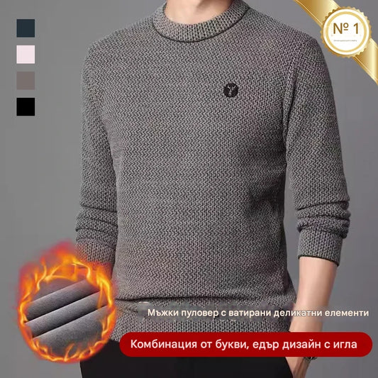 🔥【M-4XL】Нов зимен мъжки кадифен пуловер, стилен ежедневен трикотаж