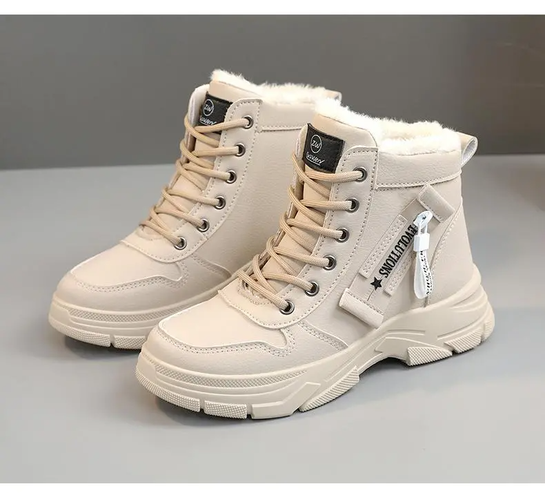 Високи Зимни Ботуши с Странична Молния и Подплата