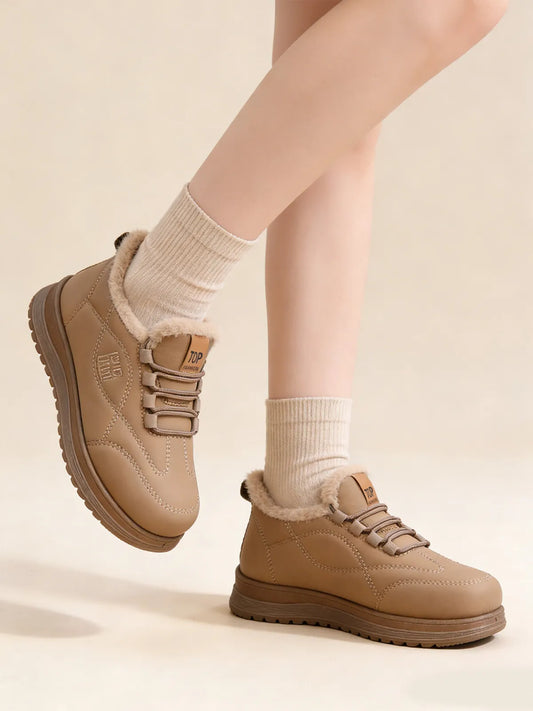 Зимни Памучни Обувки с Мека и Дебела Подметка Без Връзки