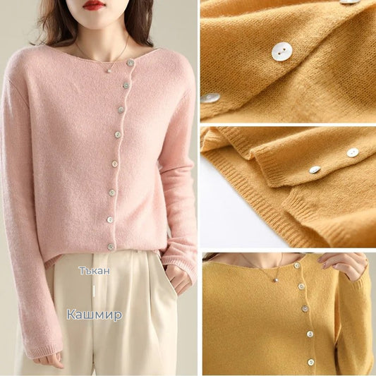 💕🎀🎉【50% ОТСТЪПКА】【40-80 кг】Модерно и елегантно дамско кашмирено плетено ежедневно яке