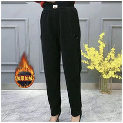 🎁👖【2XL-5XL】Нови есенни и зимни удебелени кадифени широки ежедневни панталони с голям размер
