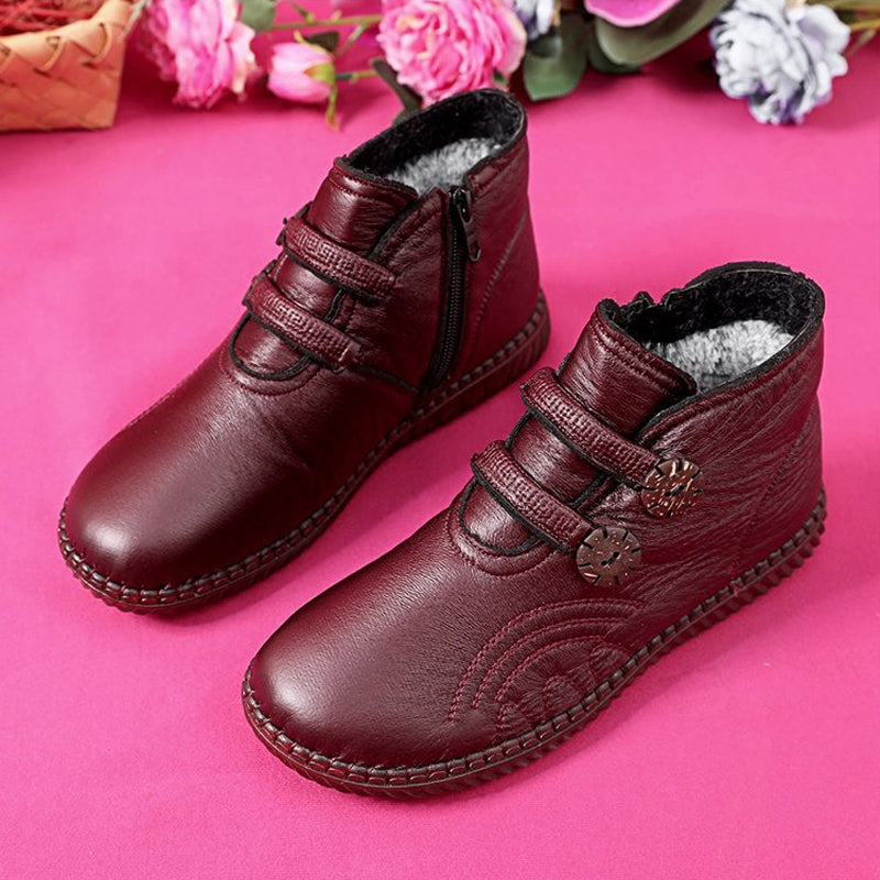 🔥🔥👢【49% OFF！！！】Дамски кожени обувки против плъзгане за есента и зимата ръчна изработка в Италия